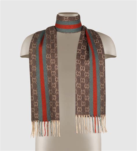 gucci cashmere scarf replica|gucci jacquard wool scarf.